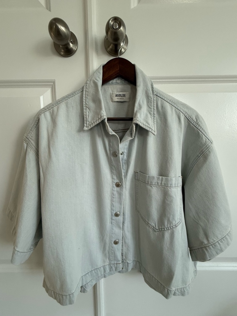 AGOLDE Light Wash Button-Up Shirt